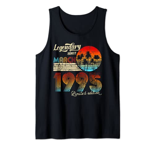 Consigue ahora Legendario De Cumpleaños Desde Marzo De 1995 Regalo Cumpleaños Camiseta sin Mangas Ofertas 2025 | regaloscumple.com