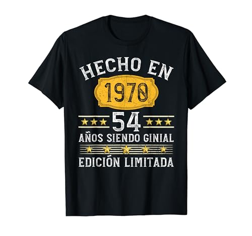 Comprar 54 Años Cumpleaños Regalo Ideas para regalar Hombre Hecho En 1970 Camiseta Rebajas 2024 | regaloscumple.com