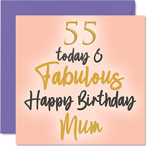 Consigue ahora Fabulosas tarjetas cumpleaños 55 para mamá – 55 Today & Fabulous – Tarjeta feliz cumpleaños para mamá hija hijo regalos cumpleaños para madre 145 Cumpleaños mm x 145 mm preciosas tarjetas Top Precio 2025 | regaloscumple.com