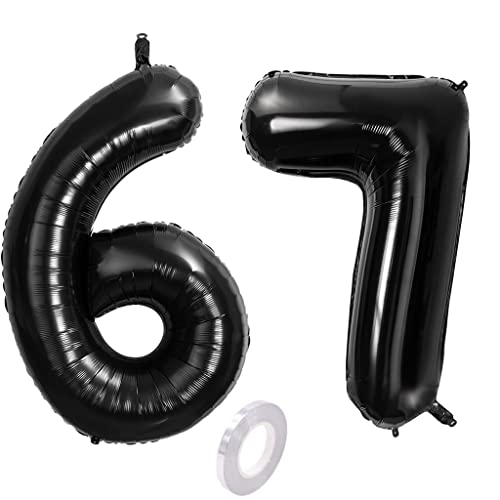 Comprar Foil Globo Número 67 Negros Globo Número Regalos 67 Negros 100cm Gigante Globos Cumpleaños Numeros 67 Negros Helio numero 67 globo cumpleaños 67 años Decoración 67 Cumpleaños para Fiestas Mujer Rebajas 2025 | regaloscumple.com