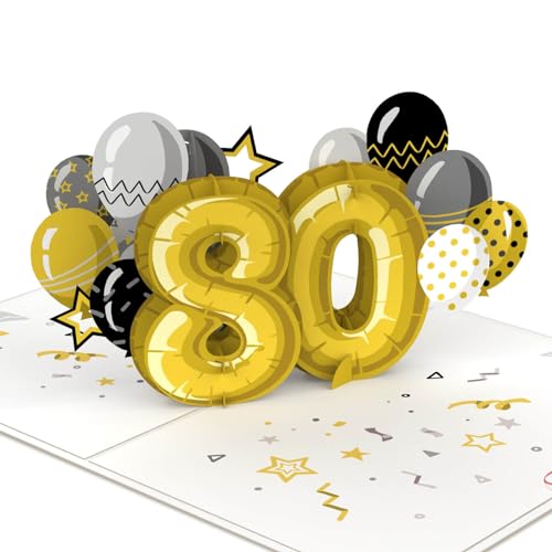 Consigue ahora Papercrush® Tarjeta felicitación Promoción 80 cumpleaños hecha a mano 3D para mujeres y hombres (80 años) felicitación por 80 cumpleaños tarjeta especial felicitación con sobre Top Precio 2024 | regaloscumple.com
