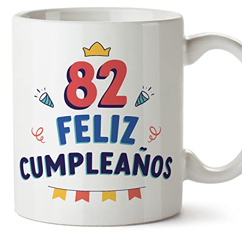 Consigue ahora MUGFFINS Tazas 82 Cumpleaños - Cumpleaños En Español - ¡Feliz Cumpleaños! - 11 oz / 330 ml - Regalo original y divertido Ofertas 2025 | regaloscumple.com