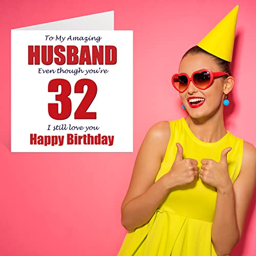 Comprar en Amazon Marido, 32 I Still Love You, tarjeta feliz cumpleaños marido esposa,