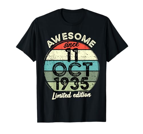 Comprar 11 octubre 1935 90 cumpleaños 90 años 2025 Cumpleaños Promoción Camiseta Ofertas 2025 | regaloscumple.com