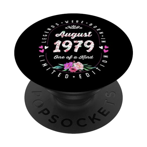 Consigue ahora Cumpleaños Floral - Las Leyendas Regalos nacen en Agosto 1979 PopSockets PopGrip Intercambiable Rebajas 2024 | regaloscumple.com