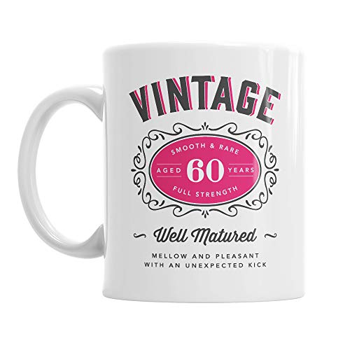 Comprar Taza café vintage para regalo 60 cumpleaños para mujer Navidad Rebajas 2024 | regaloscumple.com