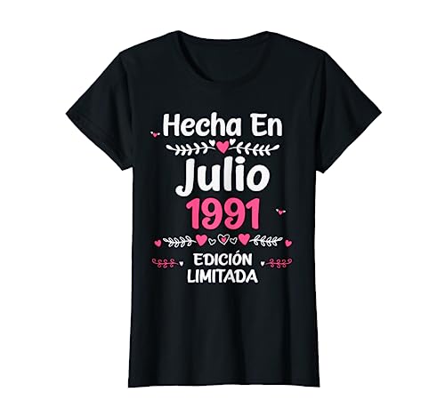 Consigue ahora 32 Años Regalo Ideas para regalar Cumpleaños 1991 Mujer 32 Años Julio Camiseta Rebajas 2025 | regaloscumple.com