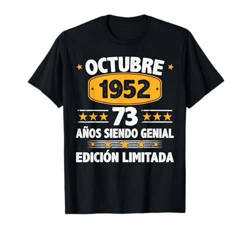 Consigue ahora Octubre 1952 73 Años Hombre Cumpleaños Regalo Cumpleaños Octubre 1952 Camiseta Rebajas 2024 | regaloscumple.com