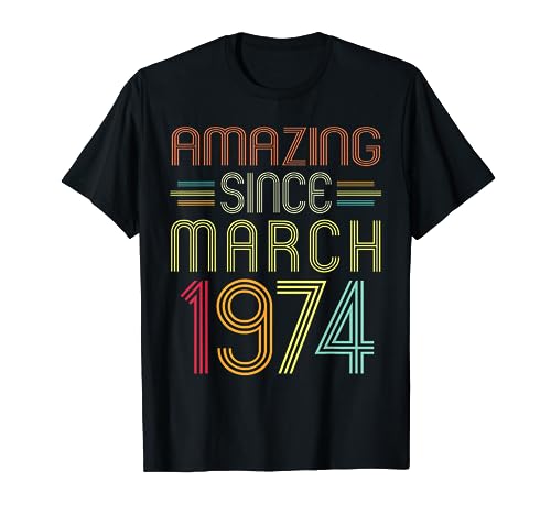 Consigue ahora Regalos 48 años increíbles desde marzo 1974 cumpleaños número 48 Camiseta Top Promoción Precio 2024 | regaloscumple.com