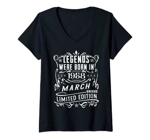 Comprar Mujer Cumpleaños Marzo 1958 Edición Limitada Regalo March 1958 Promoción Camiseta Cuello V Ofertas 2025 | regaloscumple.com
