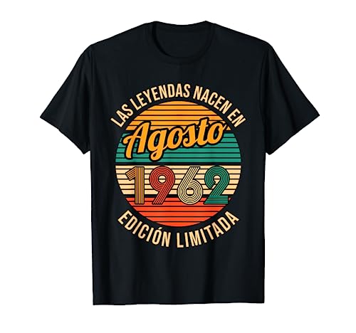Comprar Las Leyendas nacen en Agosto 1962 60 cumpleaños BlackFriday Camiseta Top Precio 2024 | regaloscumple.com