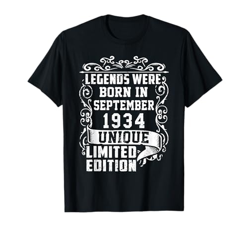 Comprar Cumpleaños Septiembre 1934 Edición Limitada Regalo Vintage BlackFriday Camiseta Ofertas 2024 | regaloscumple.com