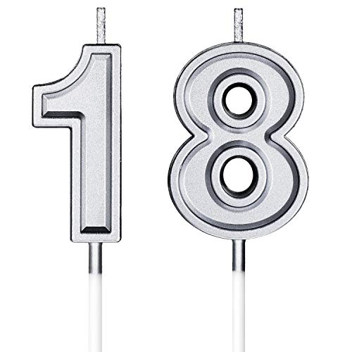 Consigue ahora Velas Cumpleaños 18 Velas Numeros Pastel Topper Decoración Cumpleaños Pastel Feliz Cumpleaños para Cumpleaños Boda Aniversario Celebración (Plata) Ofertas 2024 | regaloscumple.com