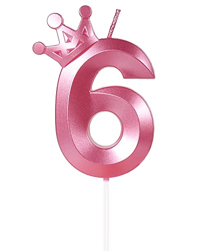 Comprar Velas 1 cumpleaños vela BlackFriday número 6 Rosa Velas 3D Velas Cumpleaños Numeros con Decoración Corona Grande Decoración para Tartas Velas Numeros para Cumpleaños Top Precio 2025 | regaloscumple.com
