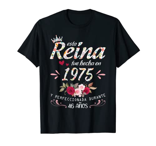 Consigue ahora 46 Años Cumpleaños Catálogo Mujer Regalo Nacido En 1975 Hecho En 1975 Camiseta Top Precio 2024 | regaloscumple.com