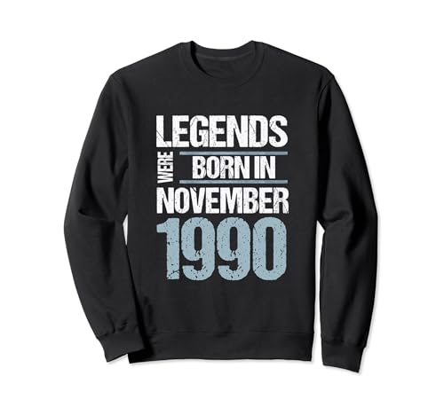 Consigue BlackFriday ahora Las leyendas nacieron en noviembre 1990 Cumpleaños Sudadera Top Precio 2025 | regaloscumple.com