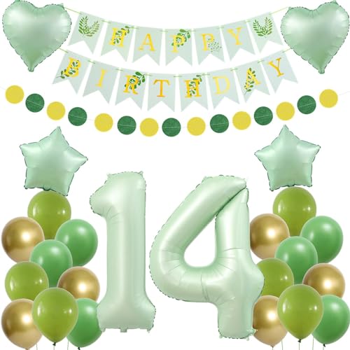 Oferta Globos cumpleaños decoracion 14 niña verde decoracion cumpleaños globo años cumpleaños Birthday guirnalda cumpleaños deco