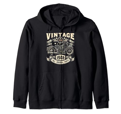 Comprar Vintage 1948 Nacido en 1948 Catálogo 76 cumpleaños motociclistas Sudadera con Capucha Rebajas 2024 | regaloscumple.com