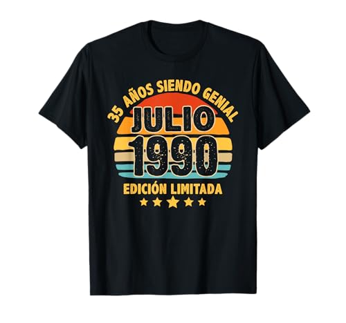 Consigue ahora Julio 1990 35 Años Hombre Cumpleaños Regalo Julio 1990 Camiseta Top Promoción Precio 2025 | regaloscumple.com