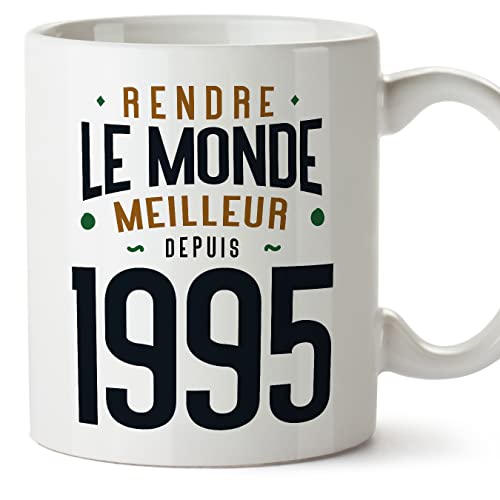 Consigue ahora MUGFFINS Tazas 1995 Cumpleaños - En Francés - Catálogo Rendre le Monde Meilleur - 11 oz / 330 ml - Regalo original y divertido Ofertas 2024 | regaloscumple.com