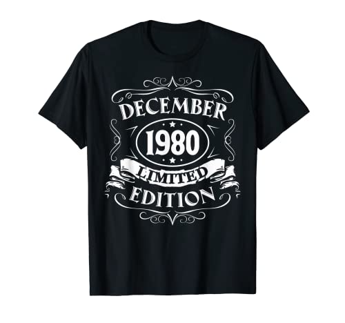 Comprar Diciembre Catálogo 1980 Edición Limitada Regalo Nacido En Diciembre 1980 Camiseta Rebajas 2024 | regaloscumple.com