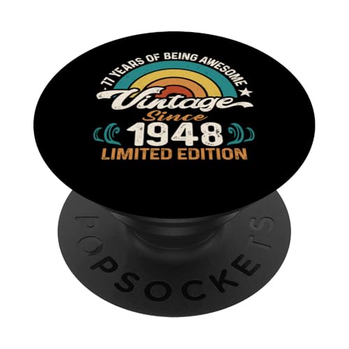 Comprar Retro Sunset 77 Years Of Awesome Born 1948 - 77 cumpleaños PopSockets PopGrip Adhesivo Top Promoción Precio 2024 | regaloscumple.com