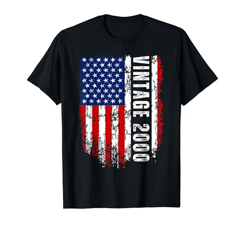 Comprar Vintage Born 2000 Regalos cumpleaños con la vieja Catálogo bandera americana Camiseta Ofertas 2024 | regaloscumple.com