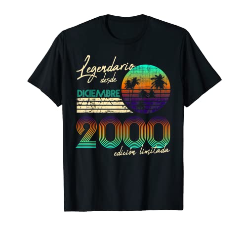 Consigue Catálogo ahora Cumpleaños Hombre Regalos Legendario Desde Diciembre 2000 Camiseta Rebajas 2025 | regaloscumple.com