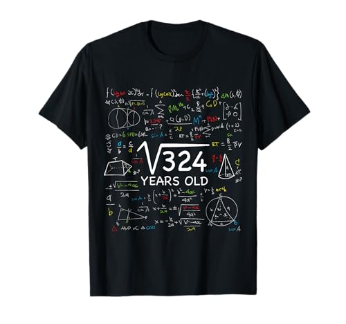 Consigue Cumpleaños ahora 18 Años Cumpleaños Raíz Cuadrada 324 Regalo Camiseta Ofertas 2024 | regaloscumple.com