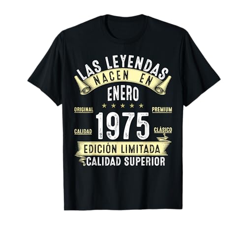 Consigue ahora 50 Años Cumpleaños Las Leyendas nacen en enero Regalos 1975 Camiseta Ofertas 2025 | regaloscumple.com