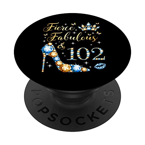 Consigue ahora Fiesta 102 cumpleaños mujer BlackFriday feroz fabulosa y 102 años PopSockets PopGrip Intercambiable Ofertas 2025 | regaloscumple.com