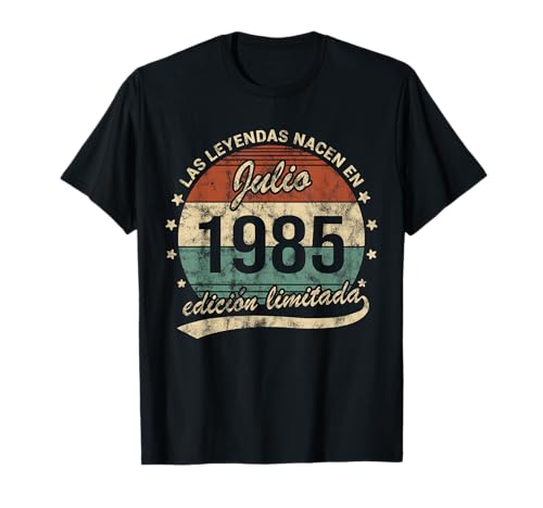 Comprar 40 Años Cumpleaños Las Leyendas Nacen Julio Promoción 1985 Retro Camiseta Rebajas 2025 | regaloscumple.com