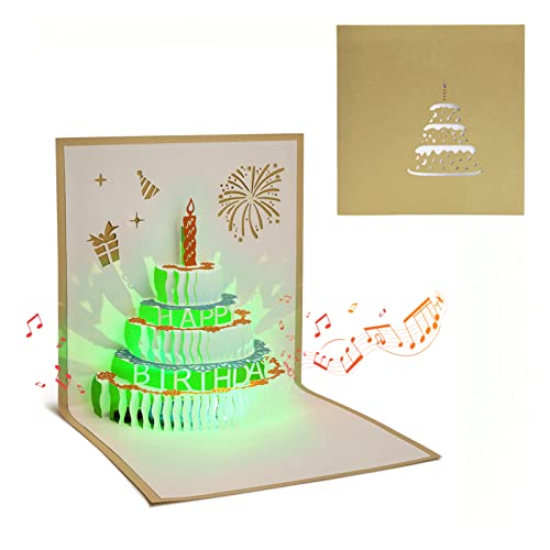 Consigue ahora DORART Tarjeta Felicitacion Cumpleaños 3D Regalos Originales Para Mujer Sobres Regalo Cumpleaños Postal Cumpleaños Pop up Carta Felicitaciones como Creativo Regalo a Familias Amigos y Niños(Luces Coloridas) Rebajas 2024 | regaloscumple.com