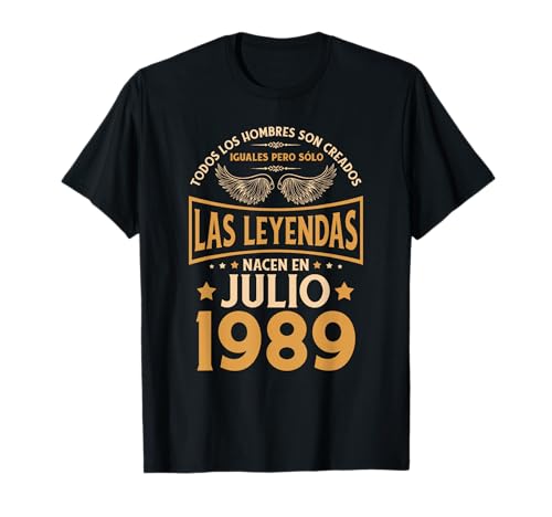 Consigue ahora Cumpleaños Hombre Regalos Ideas para regalar Las Leyendas Julio 1989 Camiseta Ofertas 2024 | regaloscumple.com