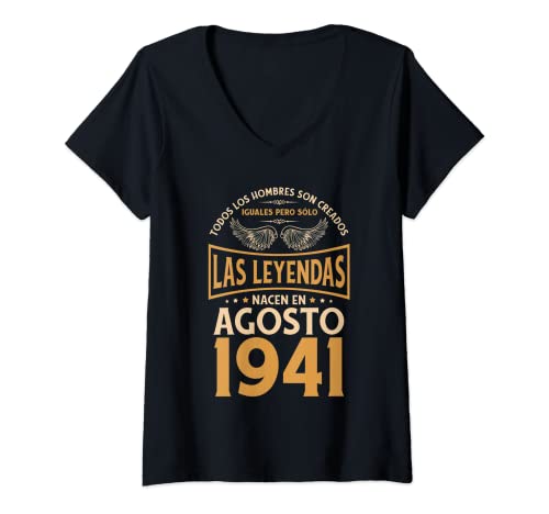 Comprar Mujer Cumpleaños Hombre Cumpleaños Regalos Las Leyendas Agosto 1941 Camiseta Cuello V Ofertas 2024 | regaloscumple.com