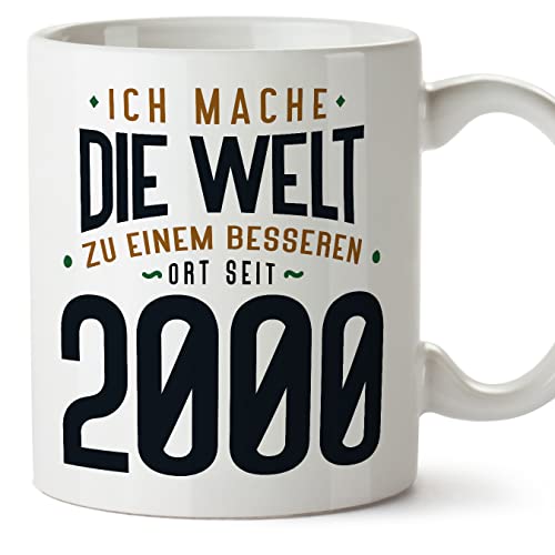 Consigue ahora MUGFFINS Tazas 2000 Cumpleaños - En Alemán - Ich Mache Die Welt zu Einem Besseren - 11 oz / 330 ml - Regalo original Cumpleaños y divertido Ofertas 2024 | regaloscumple.com