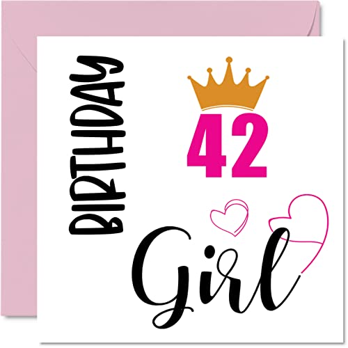 Consigue ahora Tarjeta Ideas para regalar cumpleaños número 42 para mujeres para niña tarjetas feliz cumpleaños para mujer 42 años mamá hermana tía prima amiga sobrina 145 mm x 145 mm cuarenta y dos tarjetas Ofertas 2025 | regaloscumple.com