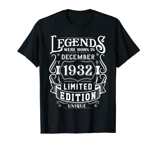 Comprar Cumpleaños Diciembre 1932 Edición Limitada Regalos Regalo Vintage Camiseta Ofertas 2024 | regaloscumple.com