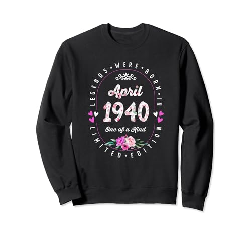 Comprar Cumpleaños Floral - Regalos Las Leyendas nacen en Abril 1940 Sudadera Top Precio 2024 | regaloscumple.com