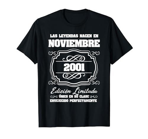 Comprar La Leyendas Nacen en Noviembre BlackFriday 2001 20 cumpleaños Camiseta Ofertas 2024 | regaloscumple.com