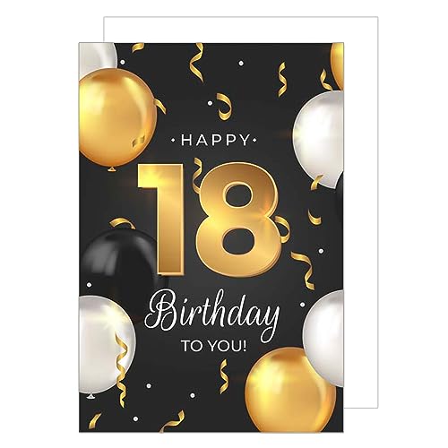Comprar Edition Seidel Tarjeta felicitación XXL 18 cumpleaños con sobre formato DIN A4 tarjeta felicitación cumpleaños Billet Happy Navidad Birthday Hombre Mujer Adolescente Globos (A4-GZ351-18) Top Precio 2023 | regaloscumple.com
