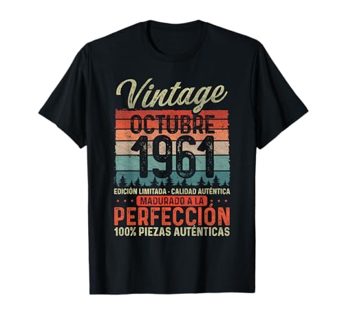 Comprar Octubre 1961 Vintage Regalo 63 Años Cumpleaños BlackFriday Hombre Camiseta Ofertas 2024 | regaloscumple.com