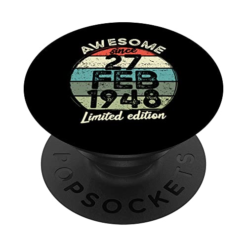 Comprar Camiseta Cumpleaños cumpleaños 75 años 27 febrero 1948 75 cumpleaños PopSockets PopGrip Intercambiable Top Precio 2025 | regaloscumple.com