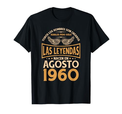 Consigue ahora Cumpleaños Hombre Regalos Las Leyendas Ideas para regalar Agosto 1960 Camiseta Rebajas 2024 | regaloscumple.com