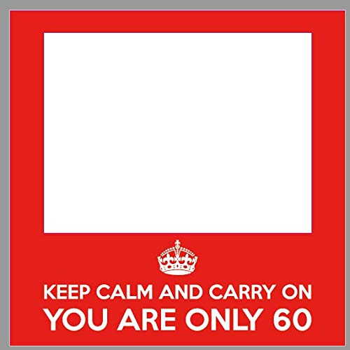Consigue ahora Photocall Cumpleaños Keep Calm 60 años Eventos Fiestas Cumpleaños o Celebraciones puntuales | Medidas 100x100cm | Ventanas Troqueladas | Photocall Divertido | Atrezzos Cumpleaños Ofertas 2024 | regaloscumple.com