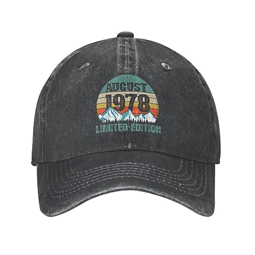 Consigue ahora VIDOJI Gorra béisbol Punk Unisex Algodón Agosto 1978 originalidad Gorra béisbol Regalo cumpleaños para Adultos Sombrero papá Ajustable Ideas para regalar Hombres Mujeres Deportes Ofertas 2024 | regaloscumple.com