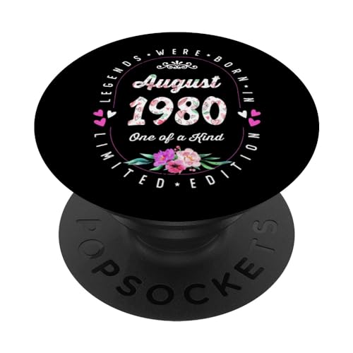 Consigue ahora Cumpleaños Floral - Las Leyendas nacen en Agosto 1980 PopSockets PopGrip Promoción Intercambiable Rebajas 2024 | regaloscumple.com