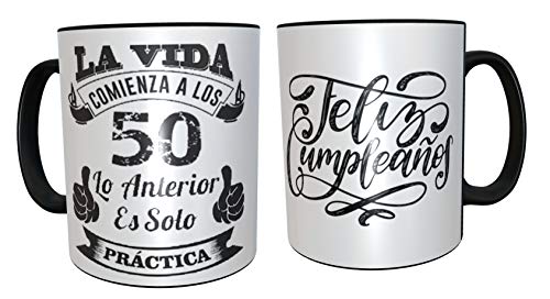 Consigue ahora Taza desayuno ceramica regalo BlackFriday original para 50 cumpleaños - regalos para hombres 50 años - regalos 50 cumpleaños mujer (Español) Ofertas 2024 | regaloscumple.com