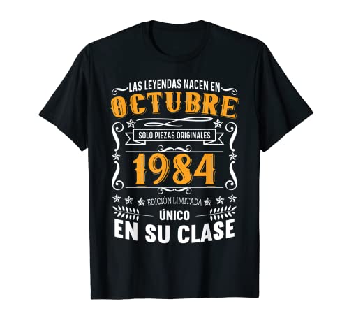 Comprar 38 Años Cumpleaños Hombre Las Leyendas Nacen en Octubre BlackFriday 1984 Camiseta Top Precio 2024 | regaloscumple.com