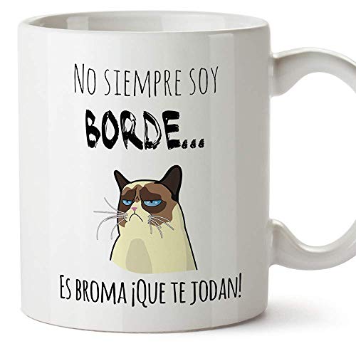 Consigue ahora MUGFFINS Taza Cerámica Graciosa - No Catálogo Siempre Soy Borde es Broma - 350 ml - Frases Humor sarcástico Top Precio 2025 | regaloscumple.com